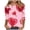 NQR1-Valentine's Day-Pink, variant on VKOYWKM Valentine Tops for Women Romantic Love Heart Graphic Tees 3/4 Sleeve Crew Neck Holiday T-Shirts Valentines Day Gifts