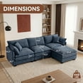 thumbnail image 3 of CKEASEAN Chenille Modular Sectional Sofa with Movable Ottoman, 102" Comfy L Shaped Cloud Sectional Couch, Deep Seat Convertible 3-Seater Couches for Living Room, Apartment, Easy Assembly, 3 of 21