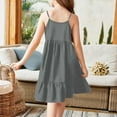 thumbnail image 3 of YOUYEDIAN Spring Girls' Dresses Baby Girl Patchwork Dress Spaghetti Straps Midi Dress 2025 Summer Plain Sun Dresses Cami Dresses,Gray 6-7 Years, 3 of 4
