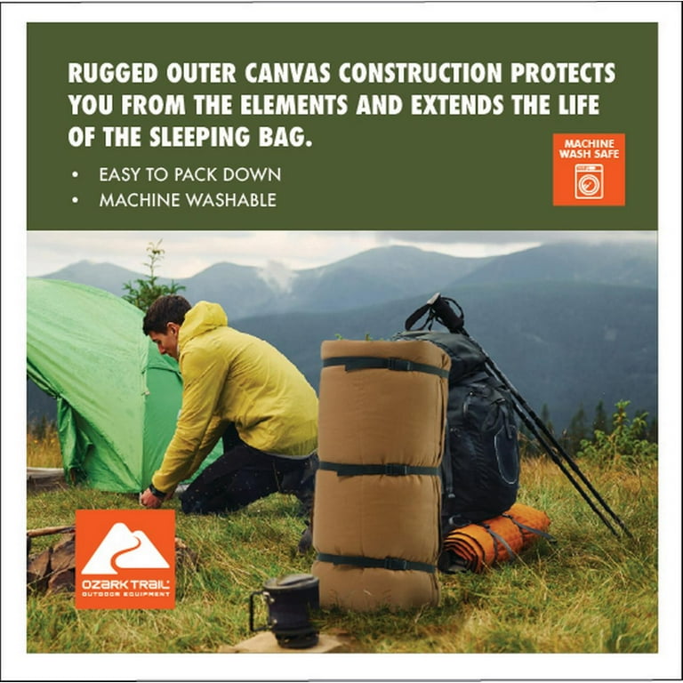 Ozark Trail 15 Degree Cold Weather Rectangle Canvas Sleeping Bag