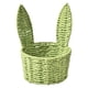 thumbnail image 1 of Bonita cesta de Pascua tejida con orejas de conejo, cesta creativa de cuerda de papel para el hogar. Verde, 1 of 9