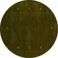 thumbnail image 1 of Ahgly Company Indoor Round Abstract Yellow Contemporary Area Rugs, 6' Round, 1 of 4