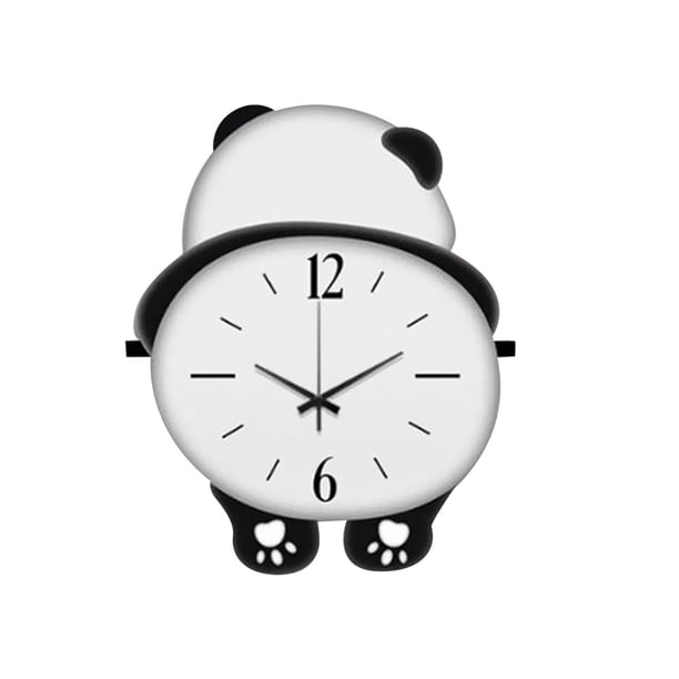 Reloj de pared de madera con diseño de panda, ideal como decoración de pared o para sala de estar. Altura 30cm