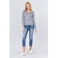 thumbnail image 2 of Long Sleeve W/strappy Detail Round Neck Rib Sweater Top, 2 of 5