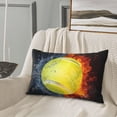 thumbnail image 5 of Zufioo Tennis Ball In Fire And Water Print Double-sided Plush Pillow Cover,Decorative Pillow Protector without Pillow Core, Suitable for Sofa, Bedroom, Car-14"x20", 5 of 6