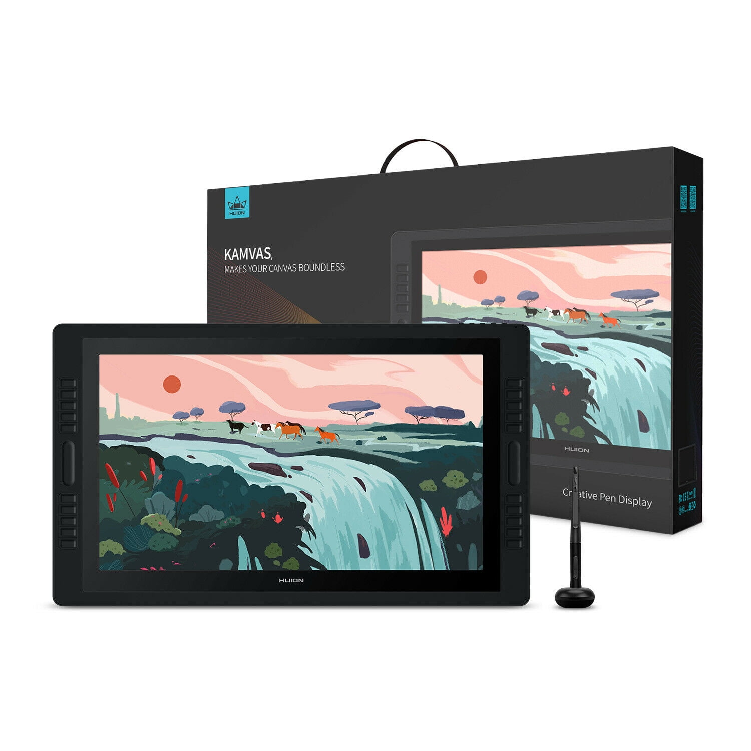 Huion Kamvas Pro 24 2.5K Drawing Tablet Graphics Monitor 20 Express  Keys+Dual Touch Strip Professional Drawing Display