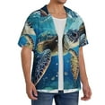 thumbnail image 4 of Fotbe Watercolor Turtle print Short Sleeve Button Down Shirts for Men Casual Summer Beach Wrinkle Free Shirt-Medium, 4 of 7