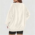 thumbnail image 3 of WULMLEO Women V Neck Fuzzy Fleece Pullover Sweatshirt - Oversized Long Sleeve with Pockets Cozy Fall Winter Casual Wear White 3XL, 3 of 4