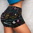 thumbnail image 4 of Haiem I love you Mom No Front Seam Biker Shorts for Women Yoga Workout Gym Bike Shorts with Tummy Control Moisture-Wicking-Medium, 4 of 9