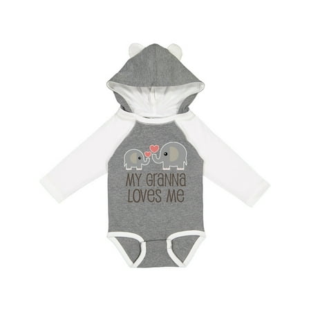 

Inktastic My Granna Loves Me Outfit Gift Baby Boy or Baby Girl Long Sleeve Bodysuit