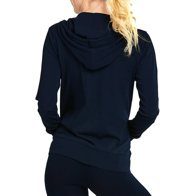 2 Packs of Women's Lightweight Cotton Blend Long Sleeve Zip Up Thin Hoodie  Jacket