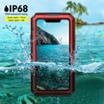 thumbnail image 3 of iPhone 11 Pro Case Waterproof Metal Heavy Duty Case with Built-in Screen Full Body Protective Shockproof Drop Proof Tough Rugged Military Grade Defender Case, Red, 3 of 8