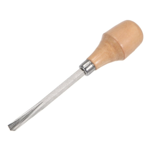 Uxcell 8mm Tip 5" Length Carbon Steel Triangle Tip Wood Handle Wood Carving Chisels