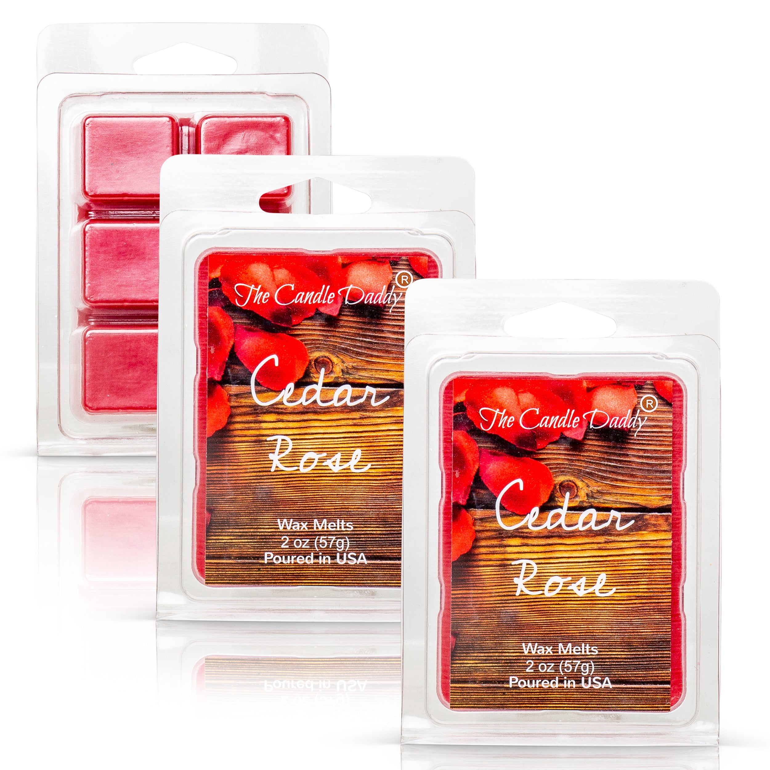 Cedar Rose - Floral Cedar Rose Champagne Scented Melt- Maximum Scent Wax Cubes/Melts- 1 Pack -2 Ounces- 6 Cubes