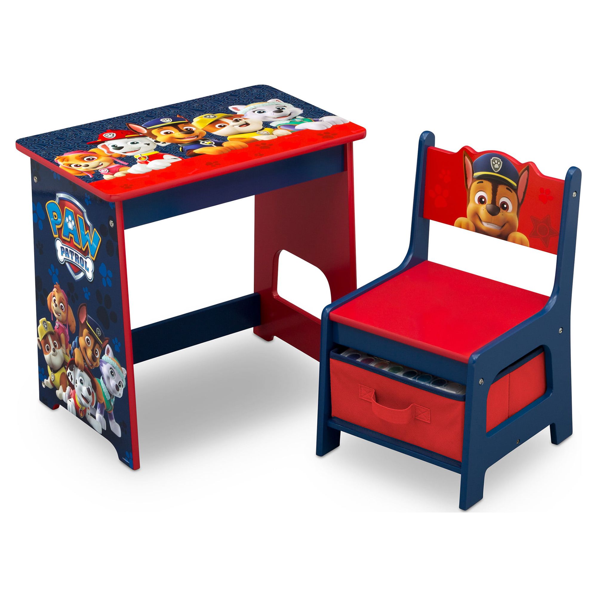 Nick Jr. PAW Patrol 4-Piece Room-in-a-Box Bedroom Set by Delta Children - Includes Sleep & Play Toddler Bed, 6 Bin Design & Store Toy Organizer and Desk with Chair - image 5 of 14