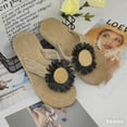 thumbnail image 2 of Willtoo Cute Linen Daisy Flip Flops For Women Thong Sandals Slides Summer Premium Comfort Slippers Arch Support Yoga Mat Footwear, 2 of 5