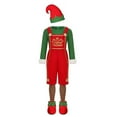 thumbnail image 4 of DHFJKG Mens Christmas Elf Dress Up Outfits 2 In 1 Onesies With Hat Striped Socks Shoes 4 Piece Sets Party Wear For Festive Celebrations Cozy Outfit, 4 of 6