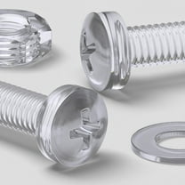 Pack of 60 Transparent Clear Plastic Acrylic M3 x 25mm Nuts & Bolts, Washers - Acrylic Plastic Screws, (3/32 x 1 in)