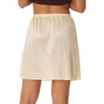 thumbnail image 2 of RUNQHUI Jupon Long en Satin pour Femme Demi-Jupon Jupe sous Robe Jupons Rallonge Demi-Jupons 45cm Champagne m, 2 of 7