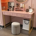 thumbnail image 4 of JAFUSI 39" Computer Desk with Drawers and Storage Shelf, Study and Work Desk for Bedroom Home Office, Pink, 4 of 6