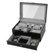 12 Grid PU Leather Watch Display Case Jewelry Storage Holder Box Organizer