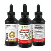 Maxx Herb Ashwagandha Liquid Extract - for Adrenal Support & Memory, Alcohol Free – 4 oz Bottle (60 Servings)