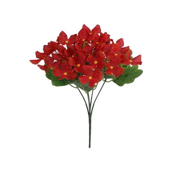 UV Resistant Artificial Plastic Faux Plant Greenery for Indoor Outdoor Home Garden Office Decor Maintenance Free Weatherproof Foliage 12 Inch Vermilion