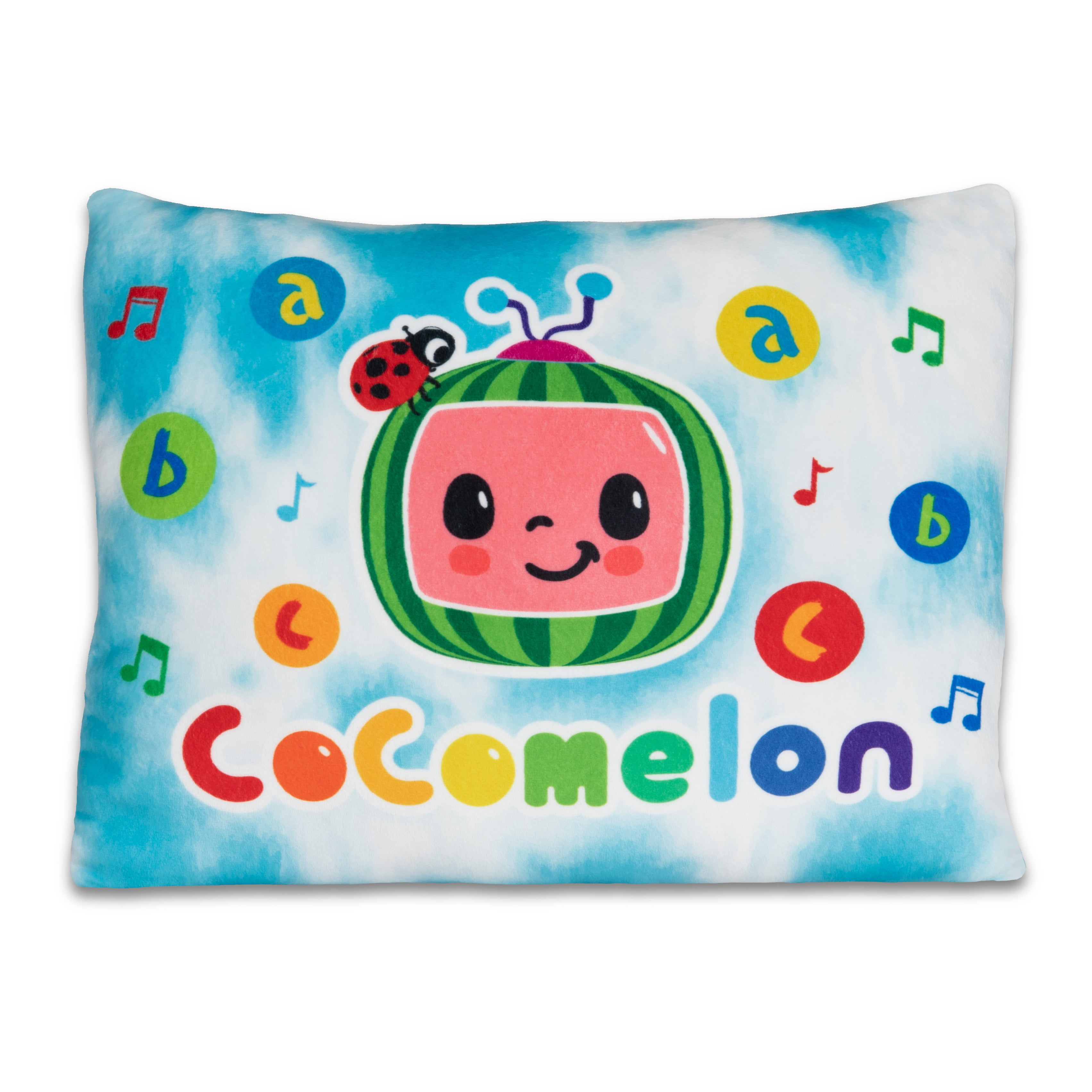 CoComelon Squishy Toddler Pillow, Tie-Dye Blue, 15"x12"