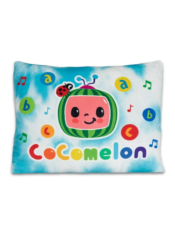 CoComelon Squishy Toddler Pillow, Tie-Dye  Print Blue, 15"x12"