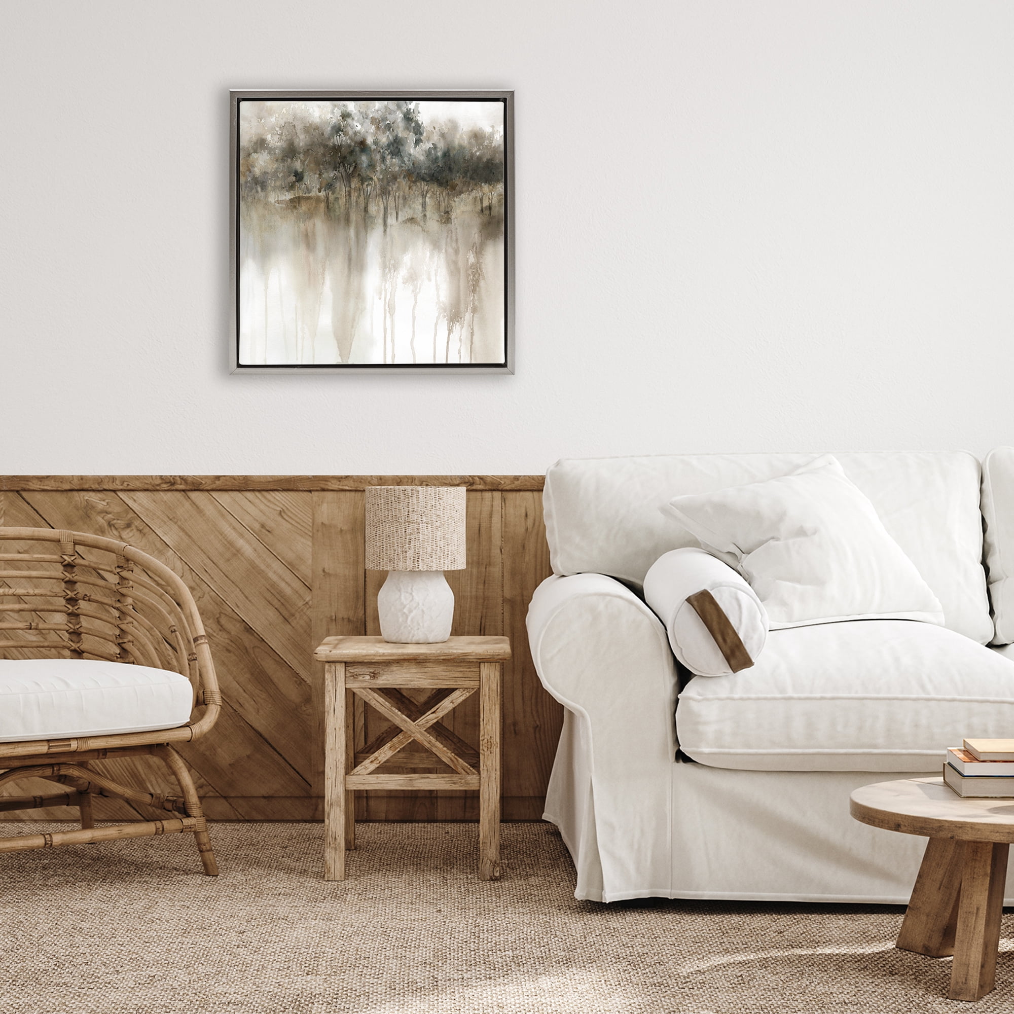 Stupell Industries Forest Edge Illusion Gray Framed Floater Canvas Wall Art, design by Carol Robinson