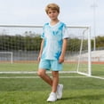 thumbnail image 3 of Amidoa Girls 2 Piece Outfits Summer Clothes Short Sleeve Cute T-Shirt and Casual Shorts Kids Clothing Sets Light Blue Size 2T, 3 of 7