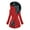 Red, variant on Homenesgenics Winter Coats for Women Plus Size 4X Women's New Solid Color Long-sleeved Hooded Winter Cotton-padded Jacket Red XXXXXL
