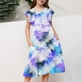 thumbnail image 5 of Rggeeun Toddler Girls Summer Dresses Double Layer Flutter Sleeve Flowy A-Line Dress Casual Gradient Midi Dresses Cozy O-Neck Sundress, 5 of 5