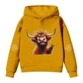 thumbnail image 3 of MAIHAN Boys Hoodies Girls Highland Cow Christmas Hoodies Sherpa Lined Cute Long Sleeve Pullover Xmas Western Sweatshirt Tops(Yellow,3-4 Years), 3 of 6