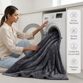 thumbnail image 6 of Ameha Cozy Fleece Blanket 90x90 – Soft Lightweight Plush Throw for Sofa, Bed & Travel, All Season Warm, Machine Washable, Gray, 6 of 7