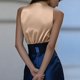 thumbnail image 5 of Correa de Espagueti para Mujer Tops de Satén Camisola Profundo Cuello en V Correas Delicadas Capa Vestir de Noche Verano Casual, 5 of 5