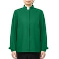 thumbnail image 3 of GRACEART Priest Clergy Shirt for Women Pastor Tab Collar Lady Button Front Clerical Long Sleeve Shirt, 3 of 3