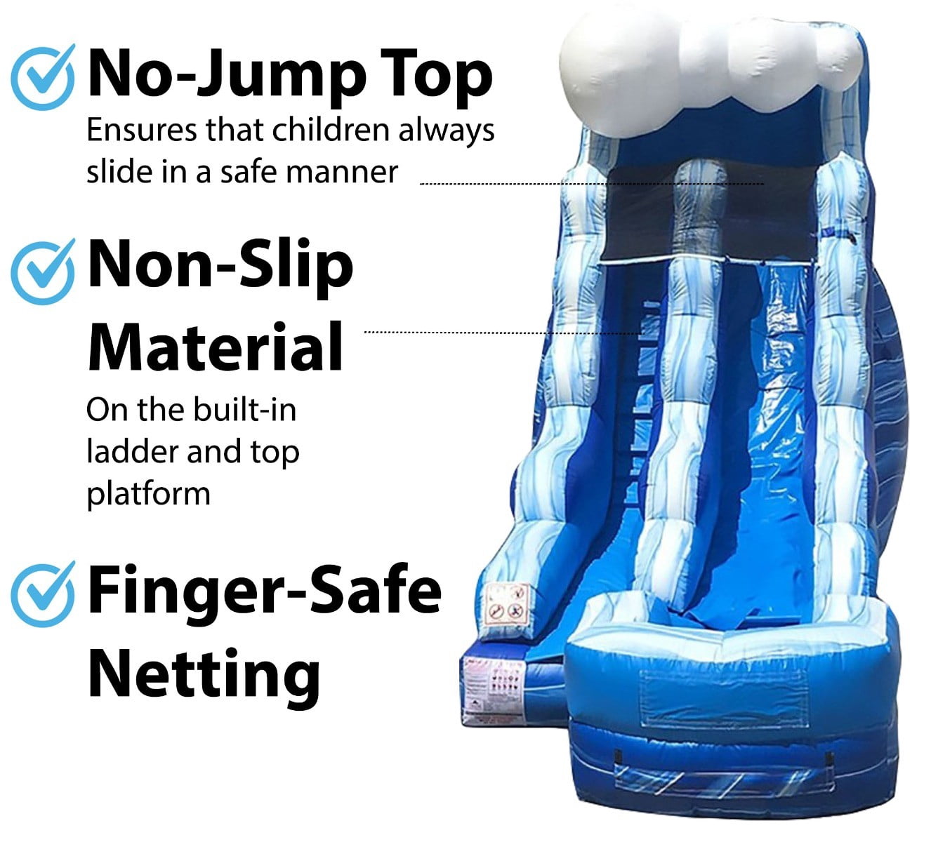 TentandTable Commercial Inflatable Water Slide, Tidal Wave with Blower, 15 Ft