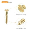 thumbnail image 4 of Uxcell 60Pack M3 x 20mm Brass Slotted Drive Flat Head Wood Screws Self Tapping Screw, 4 of 6