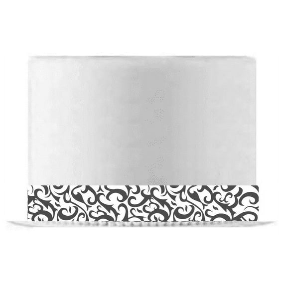 Grey and White Wild Floral Edible Cake Decoration Ribbon -6 Slim Strips