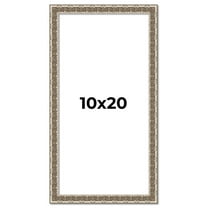 10x20 Frame Silver Versailles Ornate Solid Wood Picture Frame | 1 Inch Moulding Width | Interior