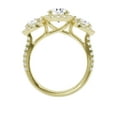 thumbnail image 5 of Unique Moments 3ct Lab Grown 3 Stone Halo Diamond Engagement Ring 14K Yellow Gold, 5 of 6