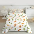 thumbnail image 2 of Manfei Orange Green Leaf Full Size Comforter Sets, Fall Autumn Plant Bedding Comforter Set, Teens Kids Child Reversible Bedding Sets, Lightweight Room Decor, 3-Piece, 2 of 8