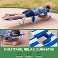 thumbnail image 4 of SUNSPIRE 2 Pack Folding Beach Lounge Chair with Face Hole Pillow Side Pocket, Portable Reclining Tanning Sun Lounger for Beach Pool Patio Navy Blue, 4 of 10