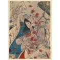 thumbnail image 2 of Tsukioka Yoshitoshi 11x14 Gold Ornate Wood Frame and Double Matted Museum Art Print Titled - Sumiyoshi No Meigetsu (1880), 2 of 4
