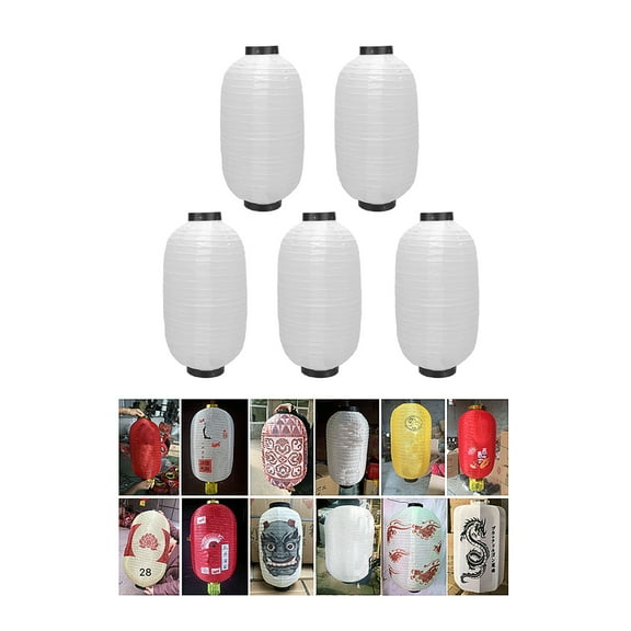 Raindrops White Silk Lantern for Decoration with Steel Wire Frame Waterproof 24x45cm