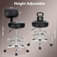 thumbnail image 3 of Drafting Chair with Back, Adjustable Foot Rest Rolling Stool, Multi-Purpose Office Desk Chair, Thick Seat Cushion for Home Bar Kitchen Shop - Black, 3 of 9