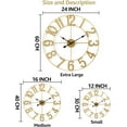 thumbnail image 3 of Sorbus Large Metal Numerical Wall Clock for Living Room Decor (Gold, 24" Diameter), 3 of 7