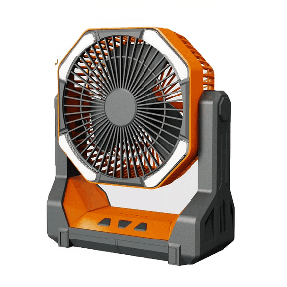 Ventilador De Camping, Portátil Y Recargable,con Led Luz Naranja