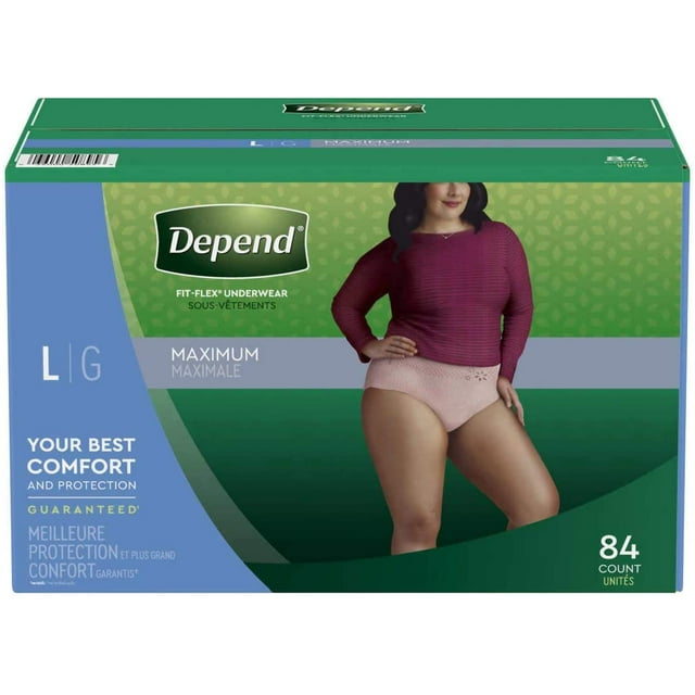Depend FIT-FLEX sous-Vêtements d'Incontinence pour Femmes, Absorption Modérée, L, 84 Unités